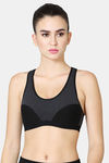 Vstar Cotton Padded Sports Bra - Charcoal Melge Black — thumbnail 1